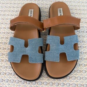 Steve Madden Mayven Denim Multi Slide Sandals